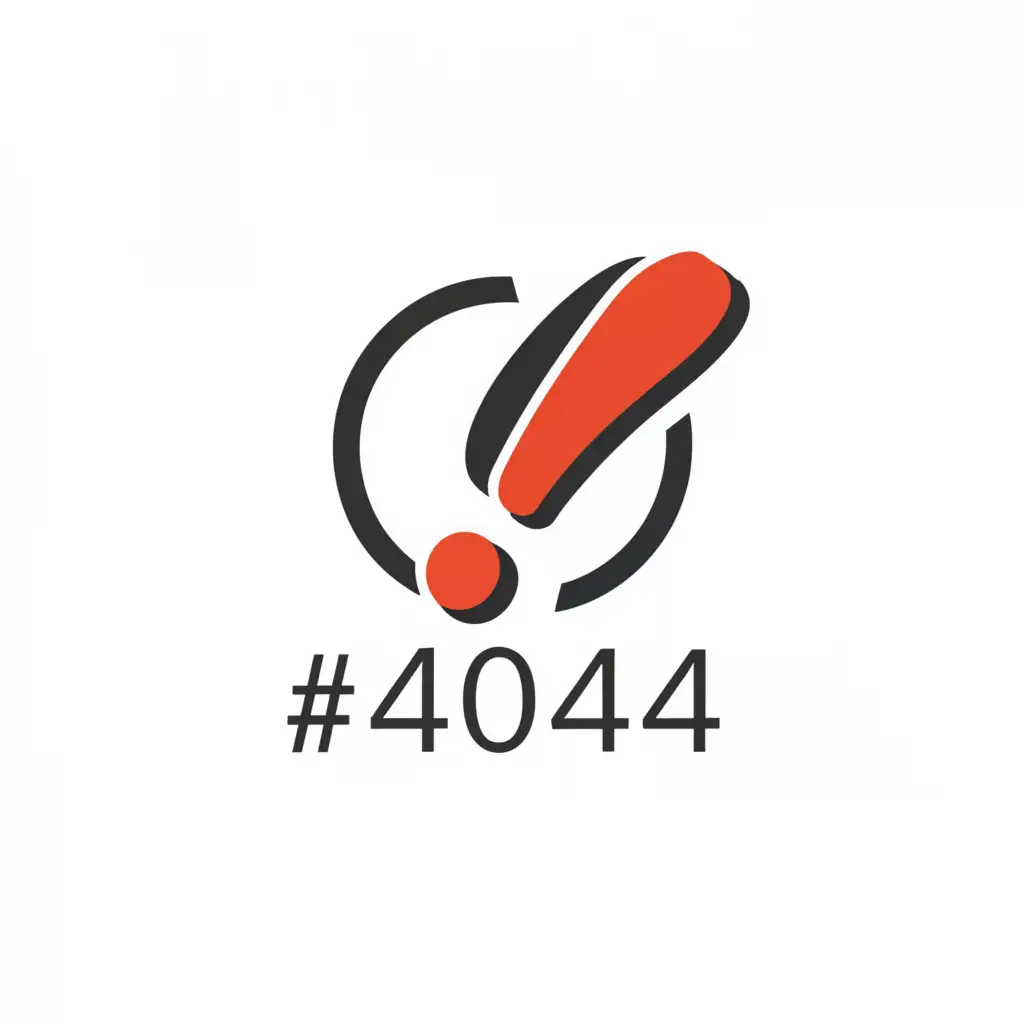 a logo design,with the text "!404", main symbol:!404,Minimalistic,be used in Technology industry,clear background