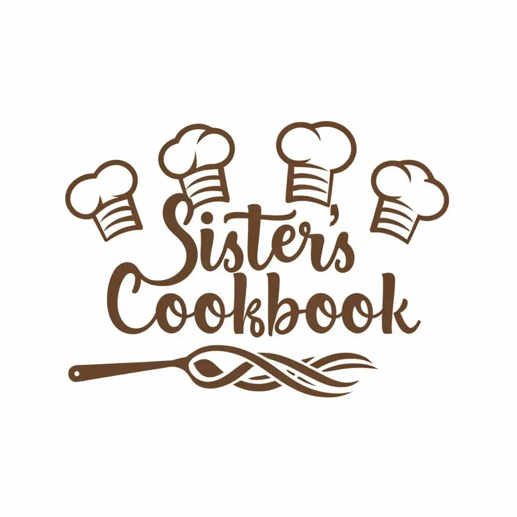 logo, "4" CHEF HATS, with the text "SISTER'S COOKBOOK", typography, be used in Restaurant industry