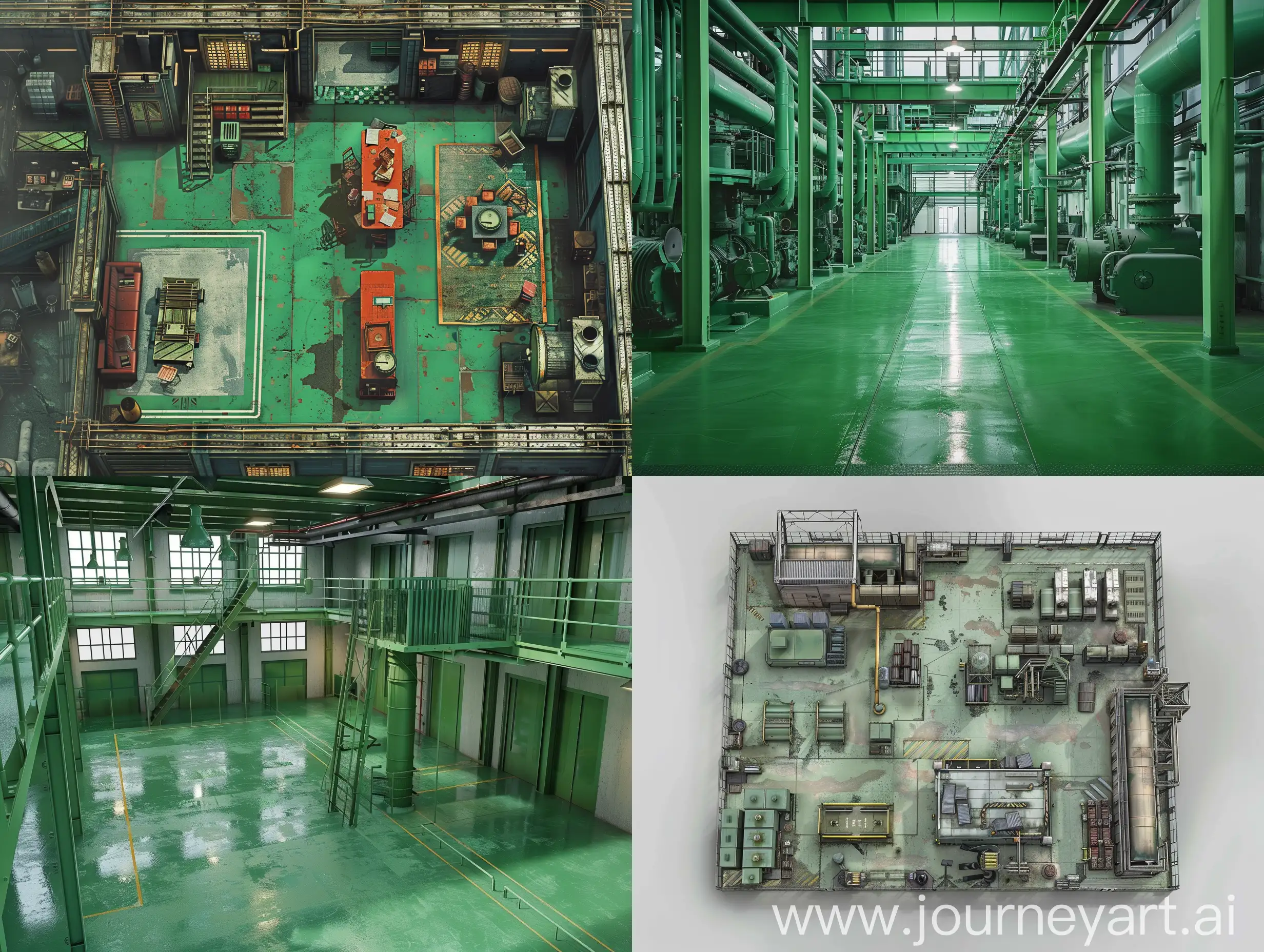green factory floorpan