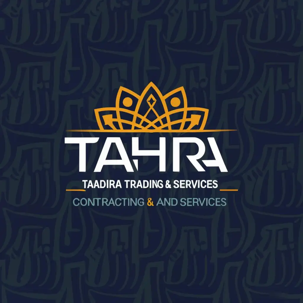 logo, TAHIRA TRADING CONTRACTING AND SERVICES, with the text "TAHIRA TRADING CONTRACTING AND SERVICES", typography