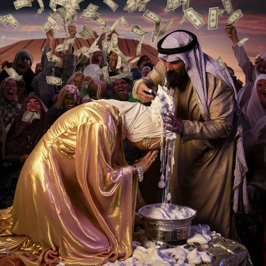 Arabian Desert Entertainment Shamed Queen and Wealthy Sheikh Scene