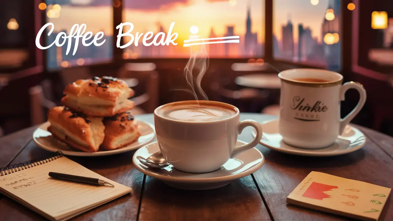 design a nice visual for a coffee break slide
