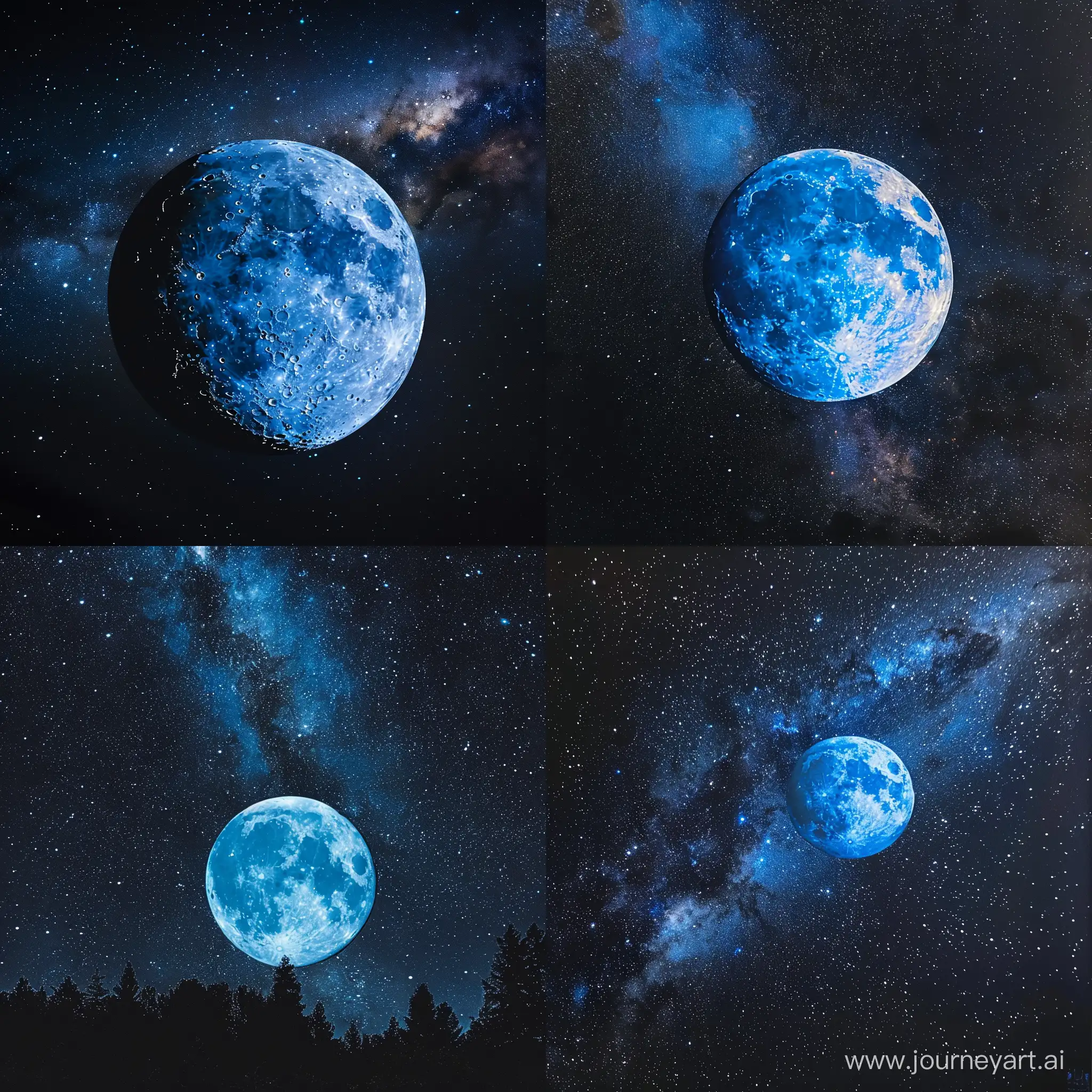 Spectacular-Blue-Moon-and-Galaxy-Night-Sky-Scene