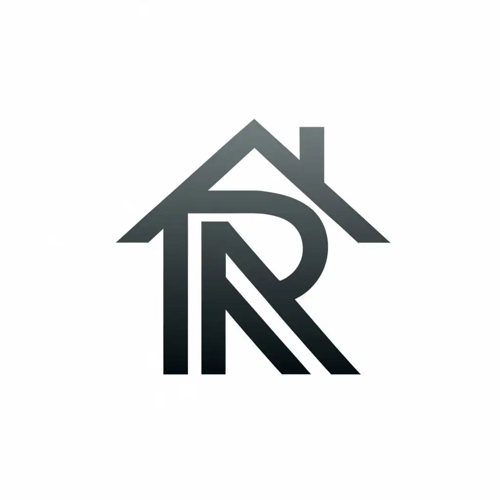Logo, HOUSE USING NR, with the text "NR CONSTRUCTION", typography, be used in Construction industry USE BLACK COLOR FOR FONT
