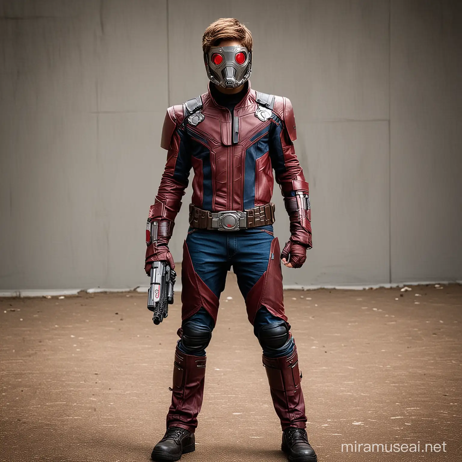 Teenage Boy Cosplaying StarLord from Guardians of the Galaxy