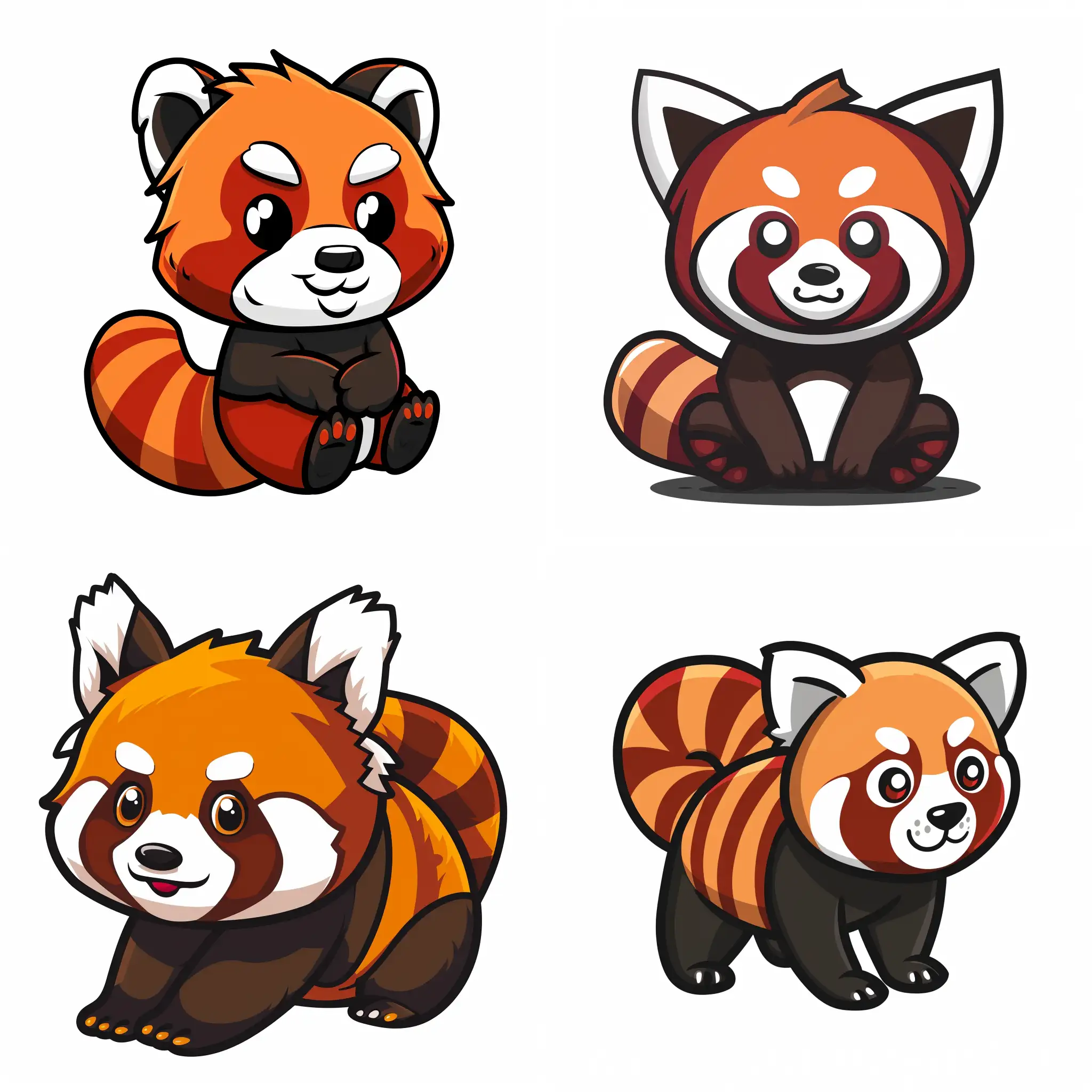Adorable-Cartoon-Red-Panda-Logo-Design