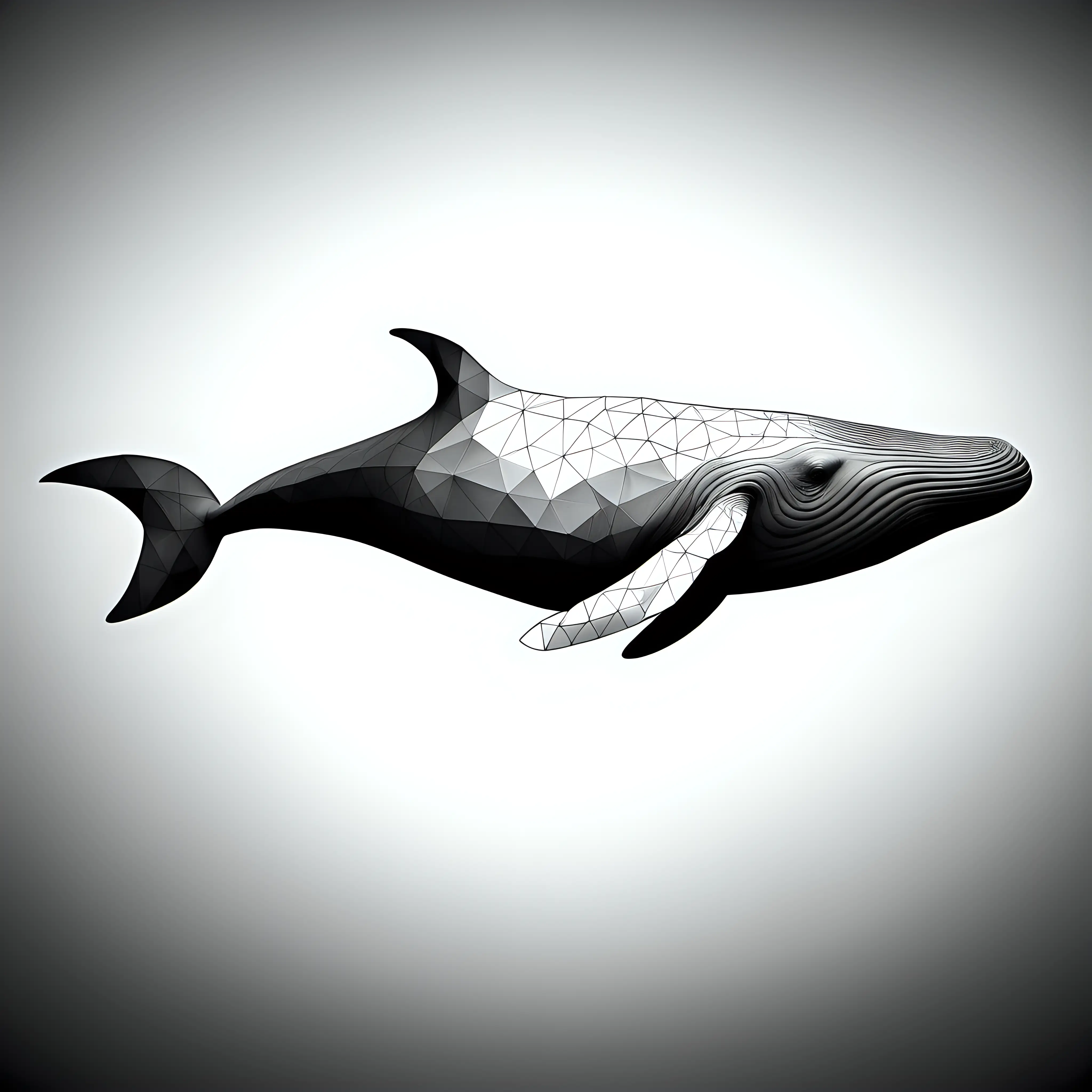 Abstract Monochrome Sperm Whale Art