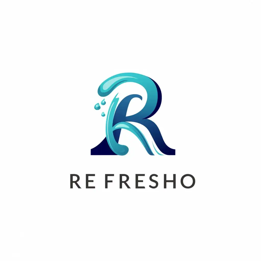 a logo design,with the text "Refresho", main symbol:R,Moderate,be used in Restaurant industry,clear background