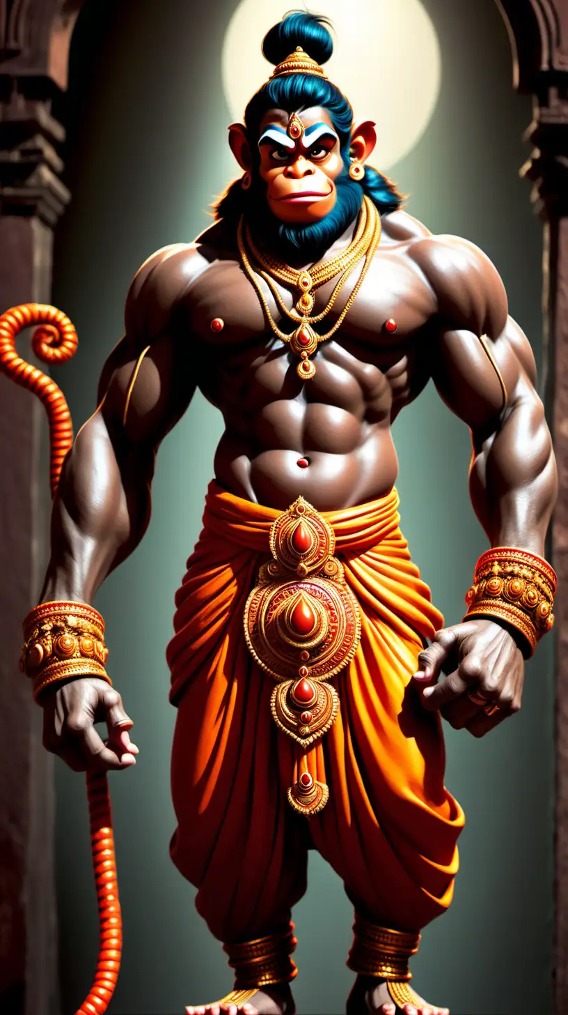 Majestic Hanuman Poses in DisneyInspired Attitude