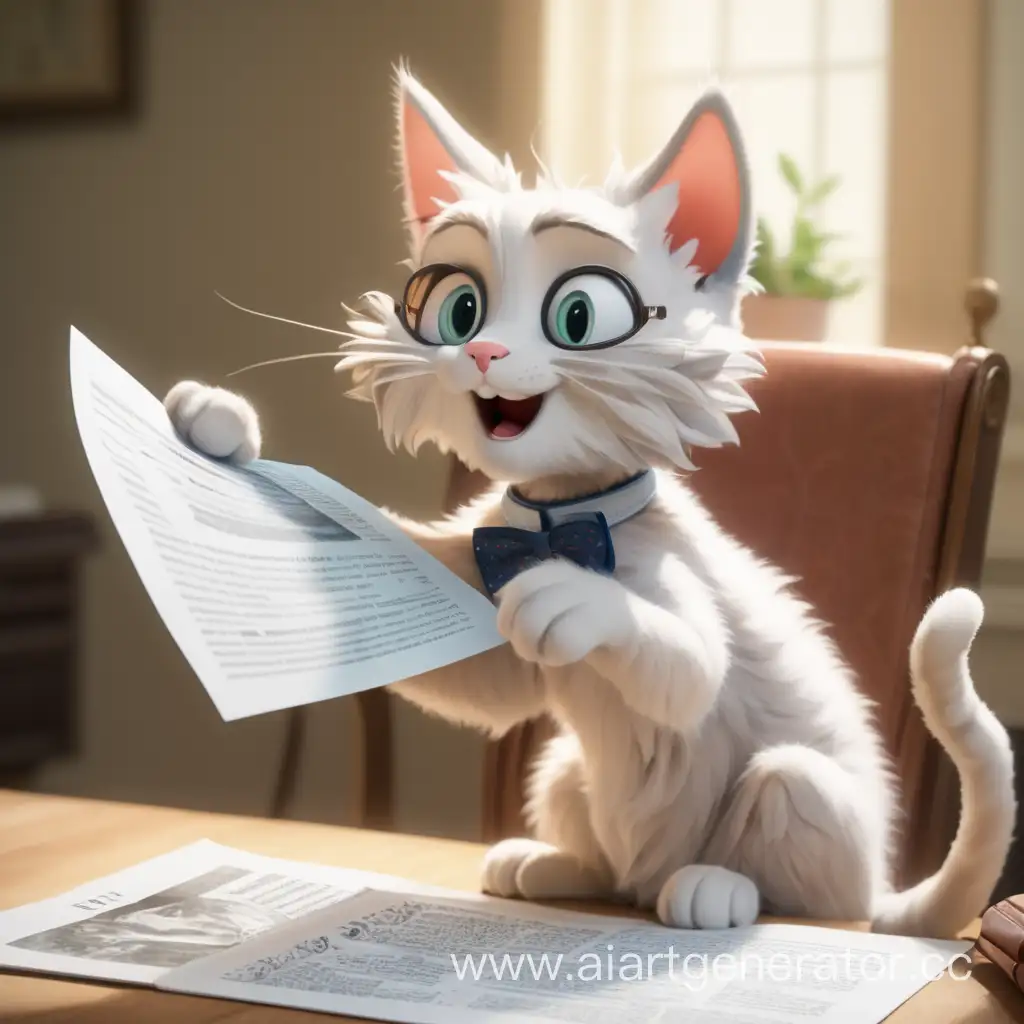 Intelligent-Cat-Engrossed-in-Reading-Important-Announcement