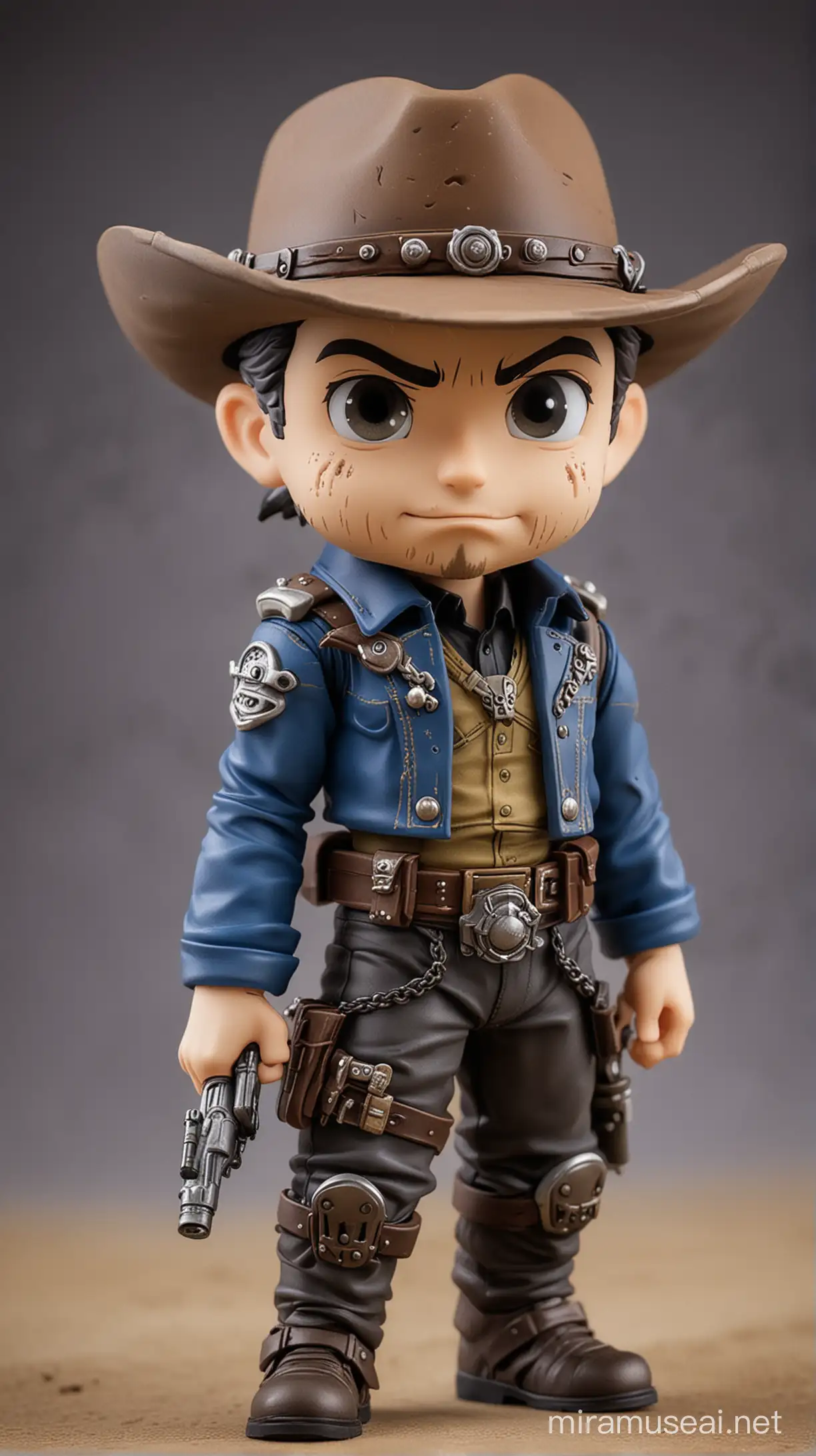 create a chibi Nendoroid version of the necrotic cowboy from the prime video tv series (fallout)