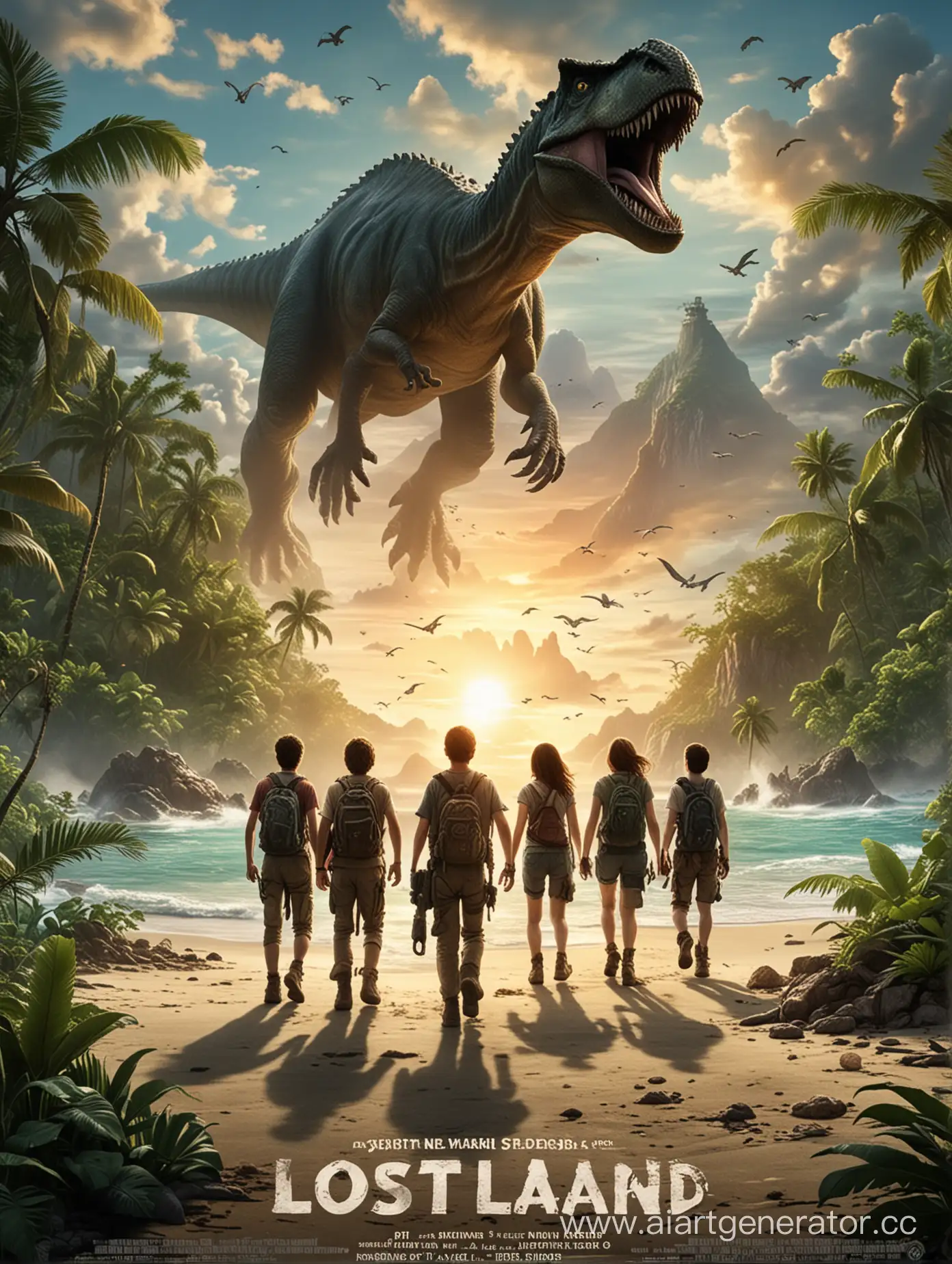 фильм про то что группа подросков попадает на остров с динозаврами и пытаются там выжить. название "Затерянный остров"