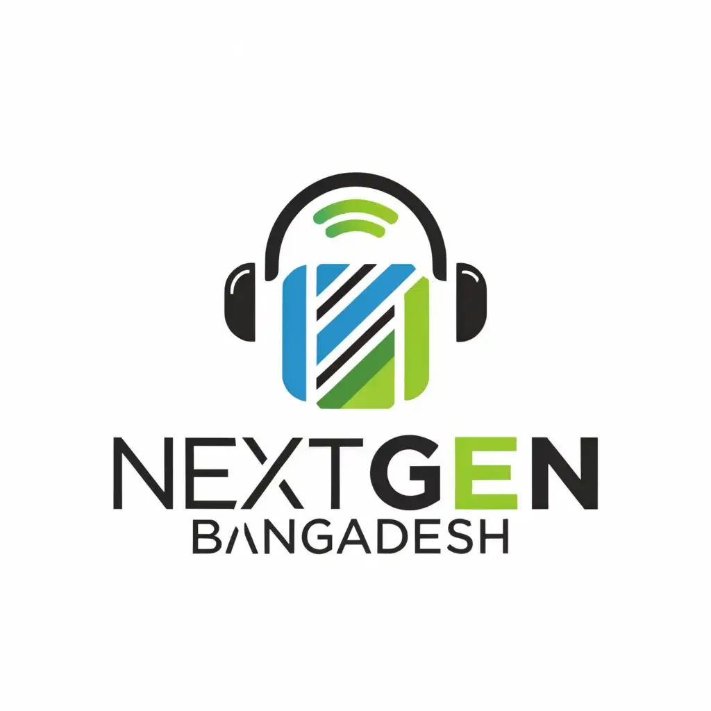 a logo design,with the text "NextGen Bangladesh", main symbol:NGB, gadget shop, headphone, computer,,Minimalistic,be used in Retail industry,clear background