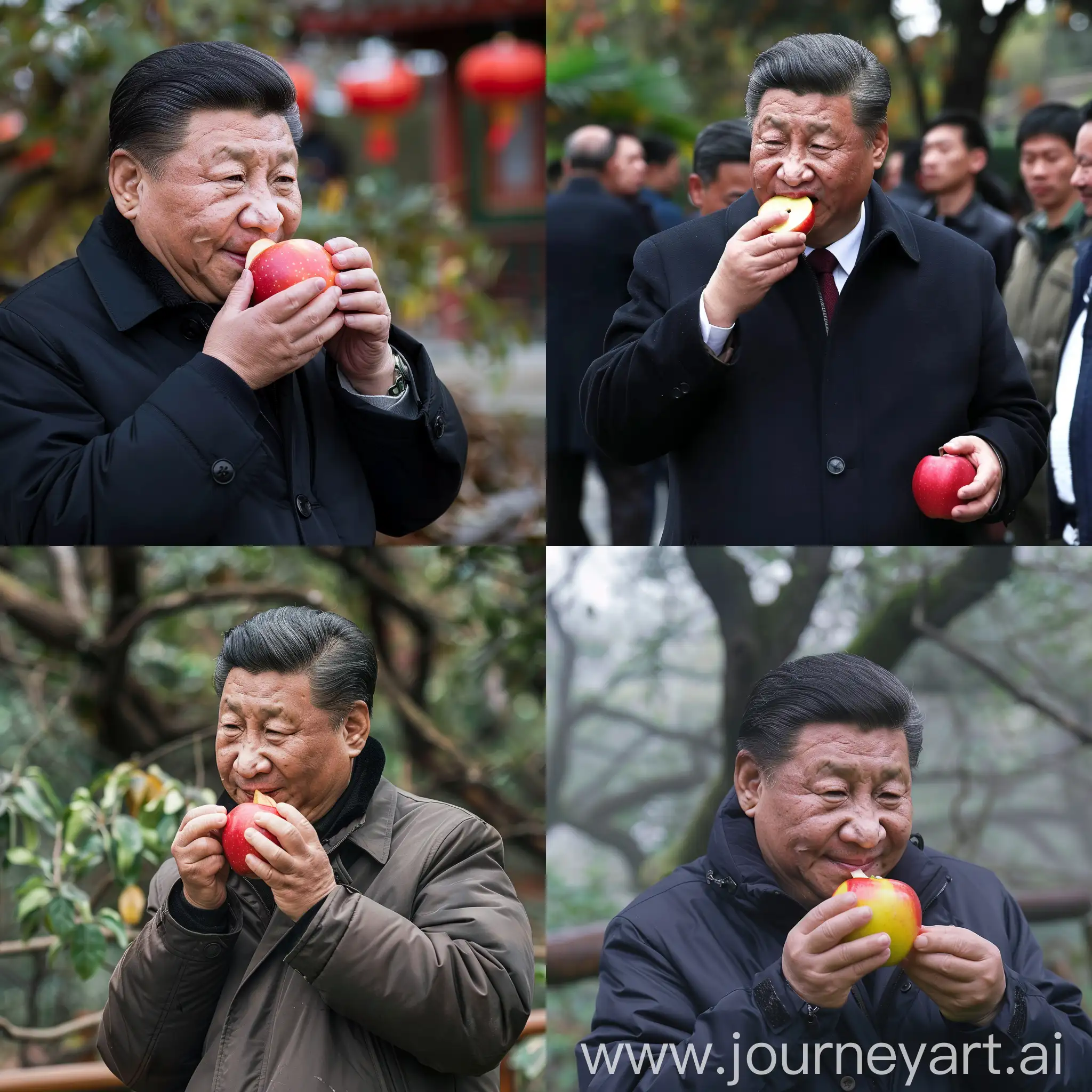中国主席习在吃苹果