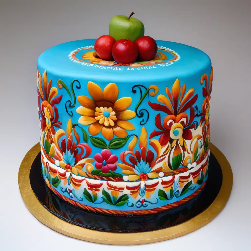 Colorful Mexican Cake Painting in Watercolor
