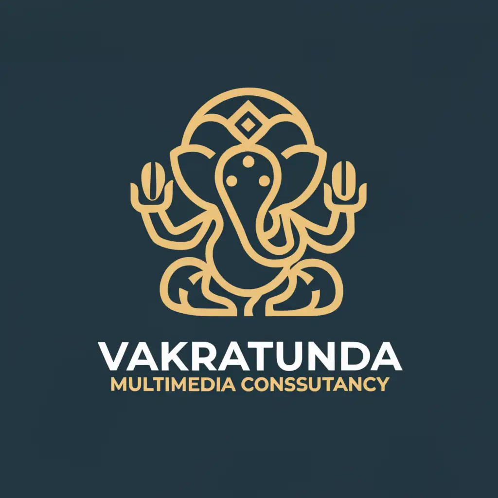 a logo design,with the text "Vakratunda Multimedia consultancy", main symbol:ganpati,Moderate,clear background