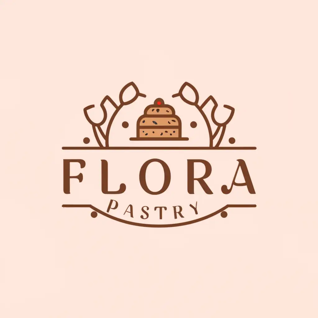 a logo design,with the text "Flora Pastry", main symbol:Cookies & Cake,Moderate,be used in Restaurant industry,clear background