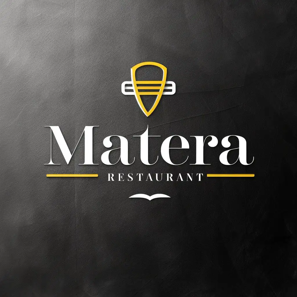 logo, suit, with the text "Matera", typography, be used in Restaurant industry