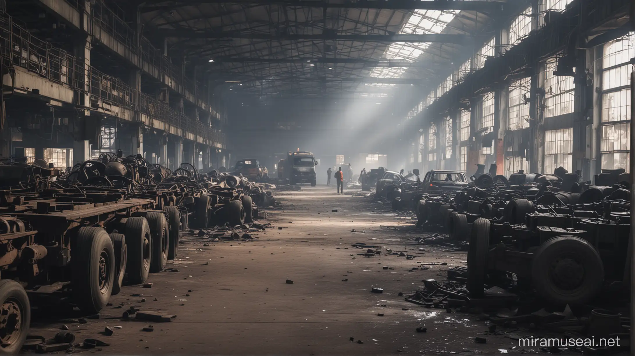 dark scene,factory in india, accident atmosphere, Cinematic, Photoshoot, Shot on 25mm lens, Depth of Field, Tilt Blur, Shutter Speed 1/1000, F/22, White Balance, 32k, Super-Resolution, Pro Photo RGB, Post Processing, Post-ultra-detailed, intricate details, super detailed