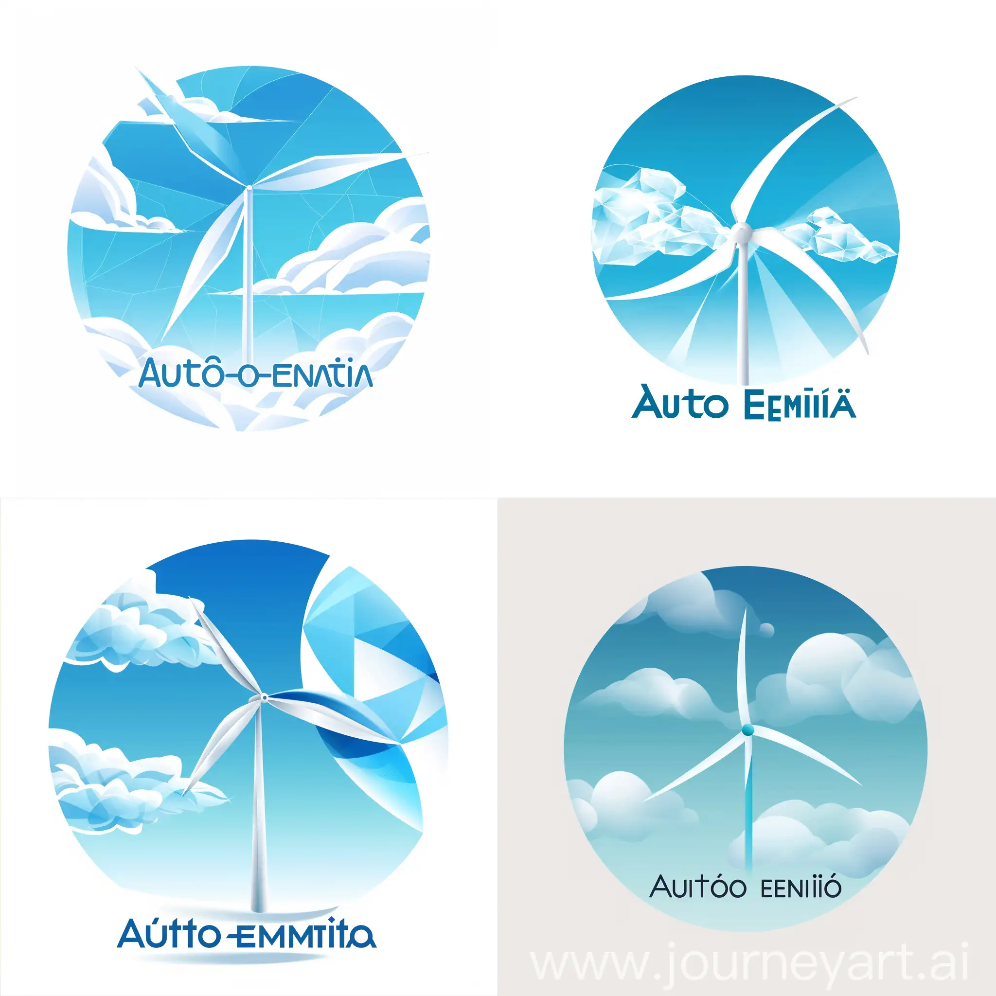 a official logo for electricity and gas company not-circular not-cartoon featuring a sky blue wind and add this text Austro Energia