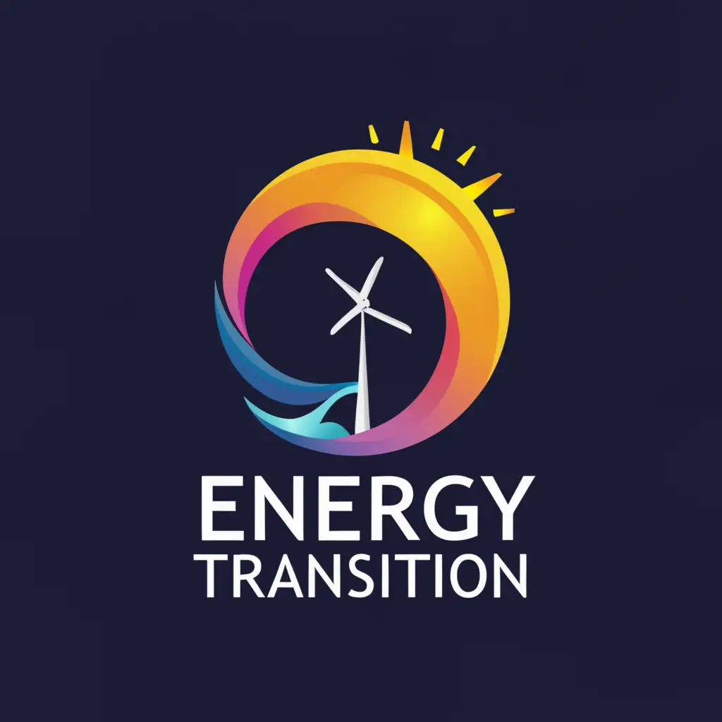 a logo design,with the text "Energy Transition", main symbol:Wind & Sun,complex,clear background
