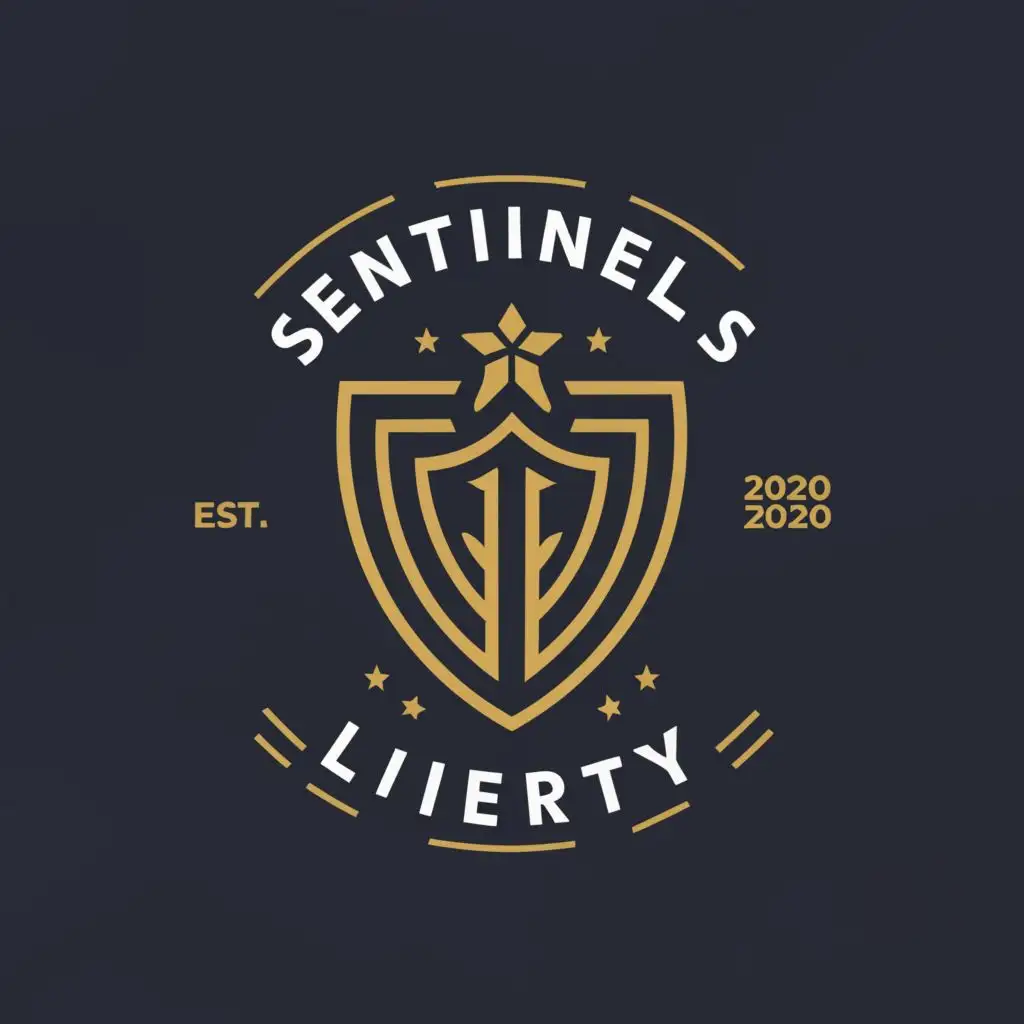 a logo design,with the text "Sentinels of Liberty", main symbol:shield,Moderate,be used in Technology industry,clear background