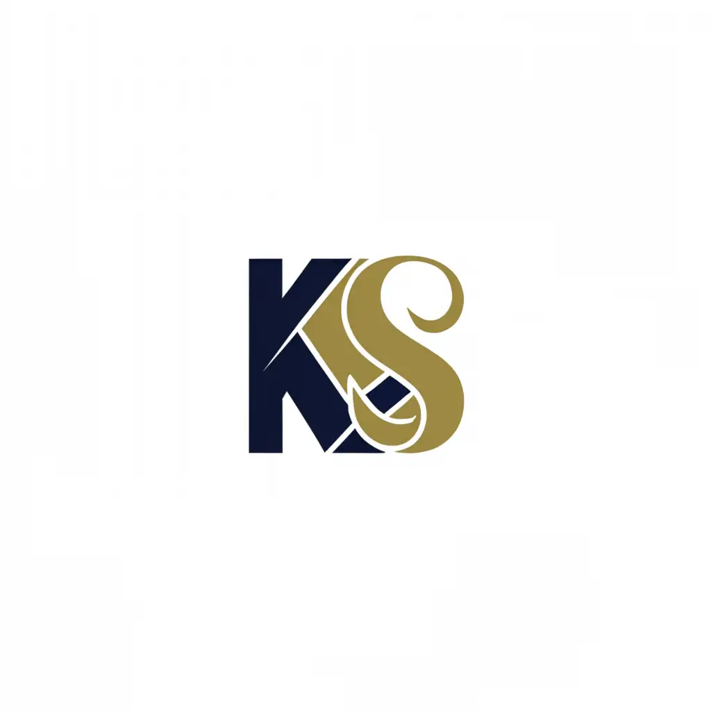 a logo design,with the text "the logo should be of only K and S", main symbol:K and S,Moderate,clear background white and blue logo