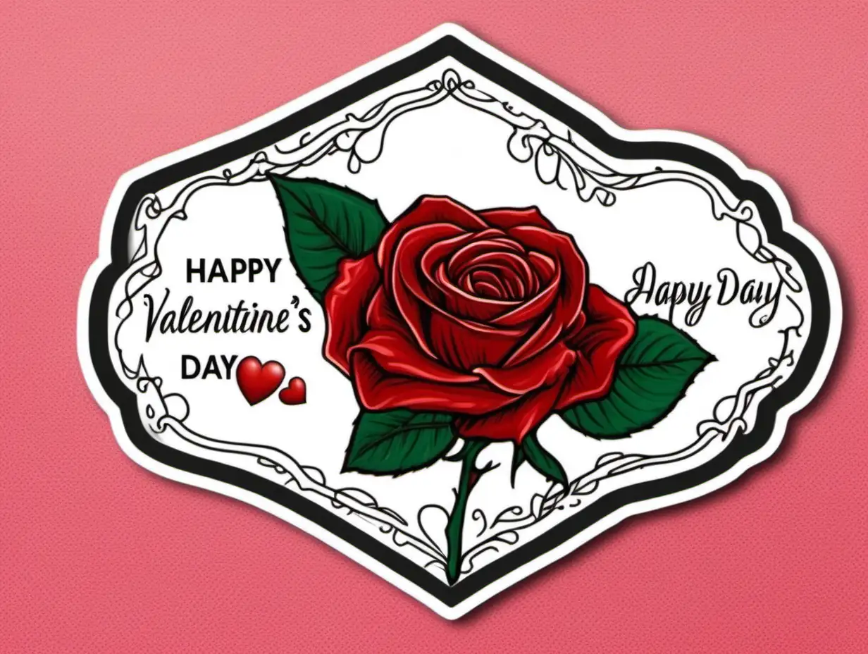 Romantic Red Rose Valentines Day Sticker Love Expression and Affection