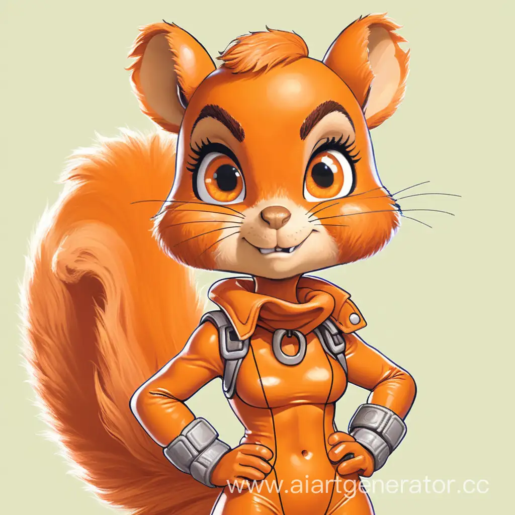 Cute-Furry-Squirrel-Girl-with-Exposed-Orange-Plastic-Skin-and-Face