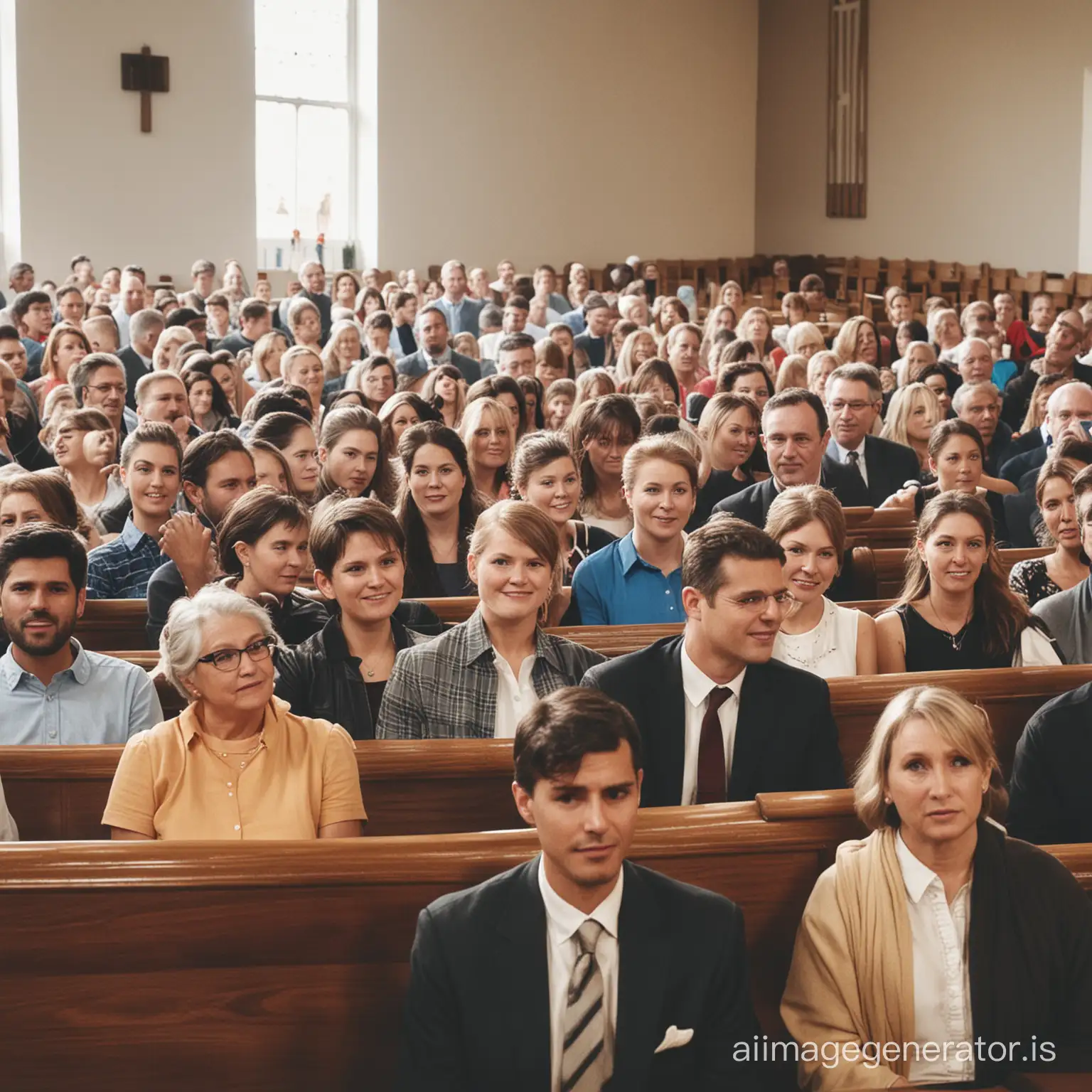 Community-Gathering-at-Church-for-Sunday-Service