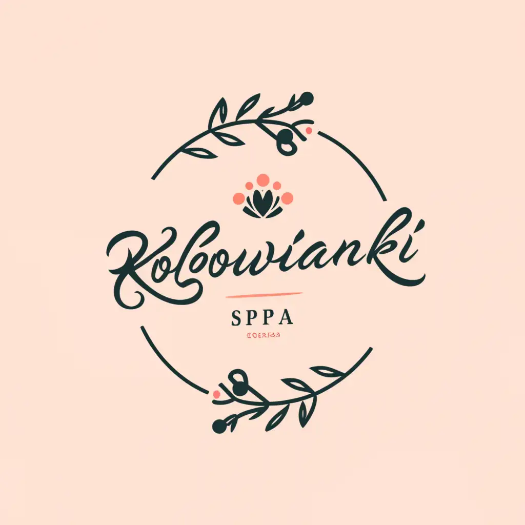 a logo design,with the text 'Kołowianki', main symbol: logo design inside the flowers circles,full of color, complex ,be used in Beauty Spa, clear background
