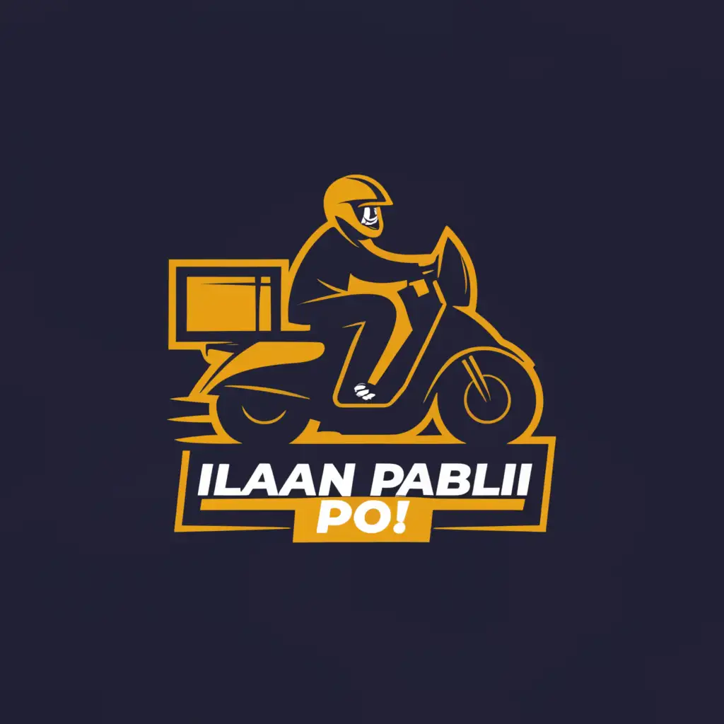 a logo design,with the text "Ilagan Pabili Po!", main symbol:motorcycle delivery rider,Moderate,clear background