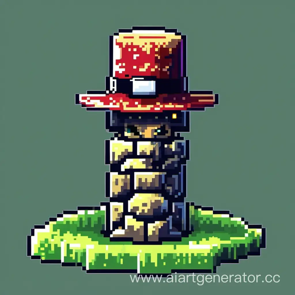 Pixel-Art-Stone-with-Hat