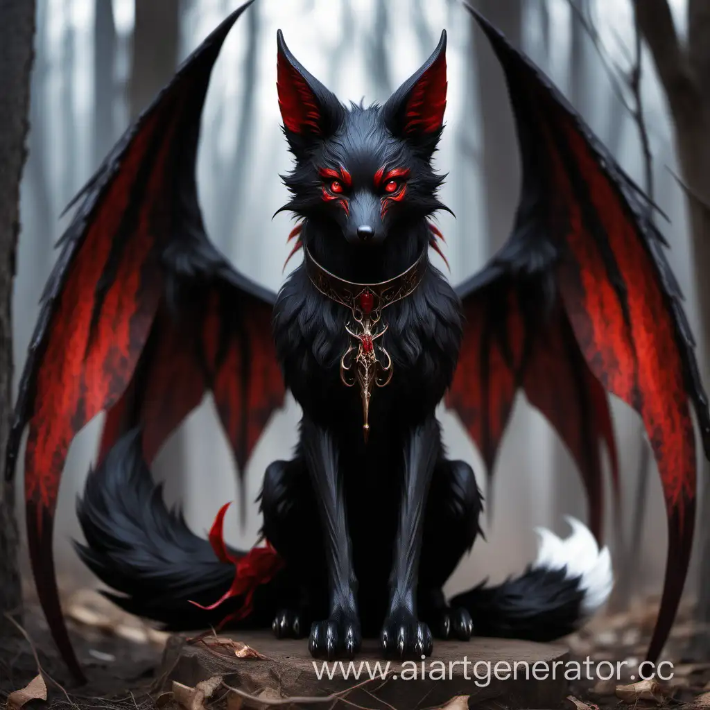 Mystical-Black-Fox-Servant-with-Red-Eyes-and-Wings