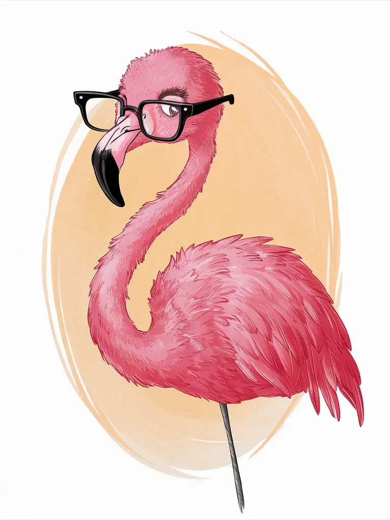 Розовое фламинго в очках 