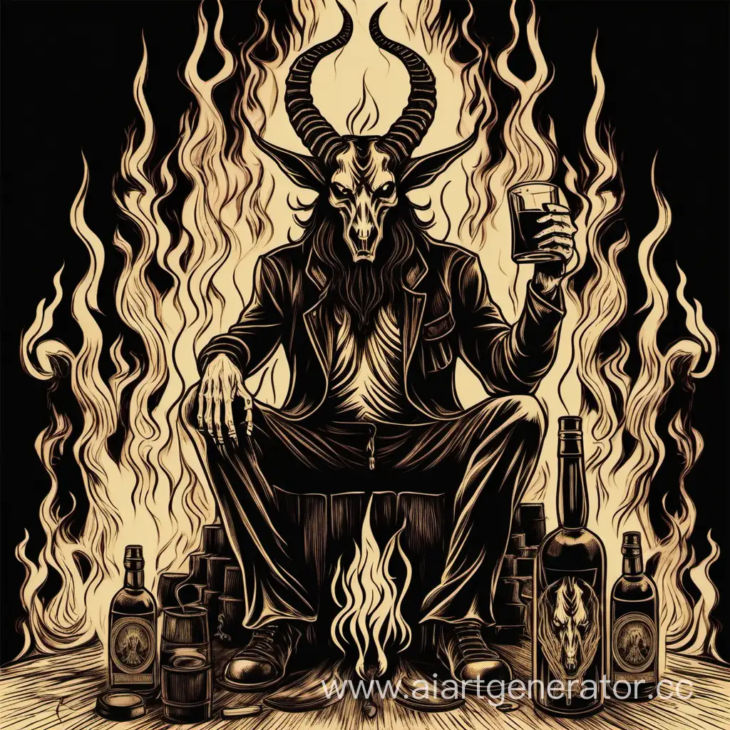 Baphomet-Relaxing-by-the-Fire-with-Whiskey