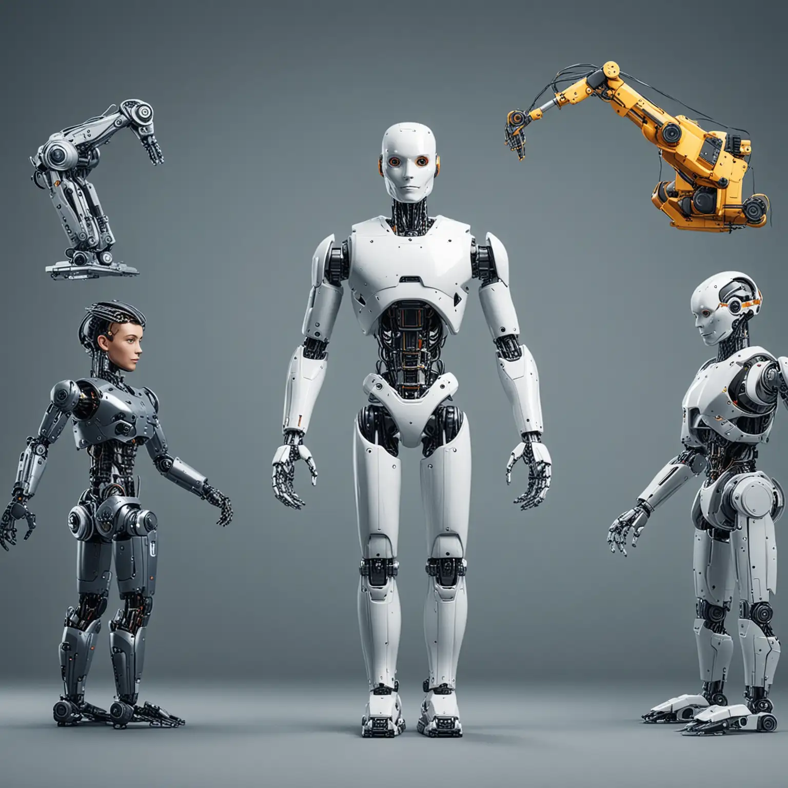 Foto que rpresente las diferentes industrias con robots ai