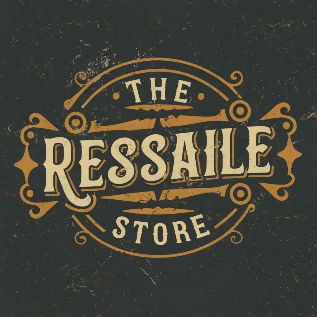 logo, vintage, with the text "THE RESALE STORE", typography