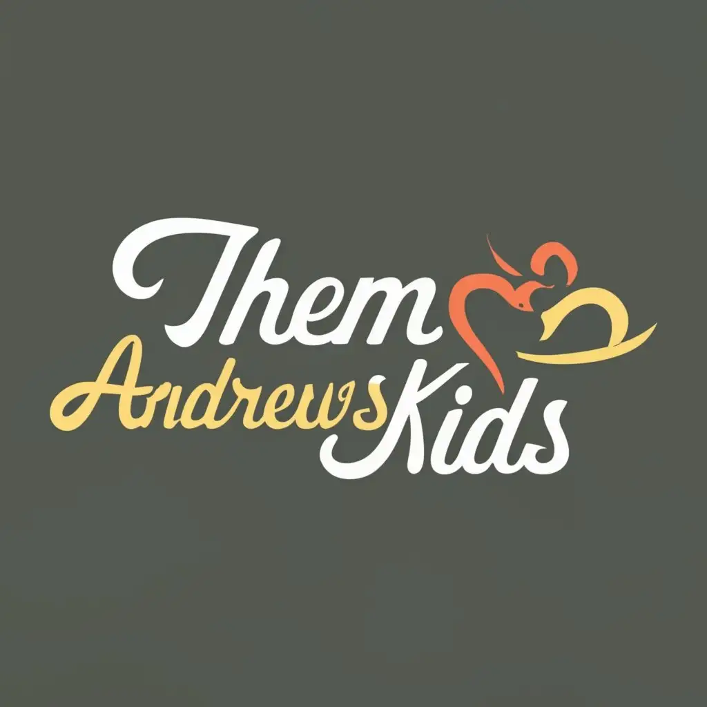 logo, Black brother and sister, with the text "Them Andrews Kids", typography, be used in Internet industry