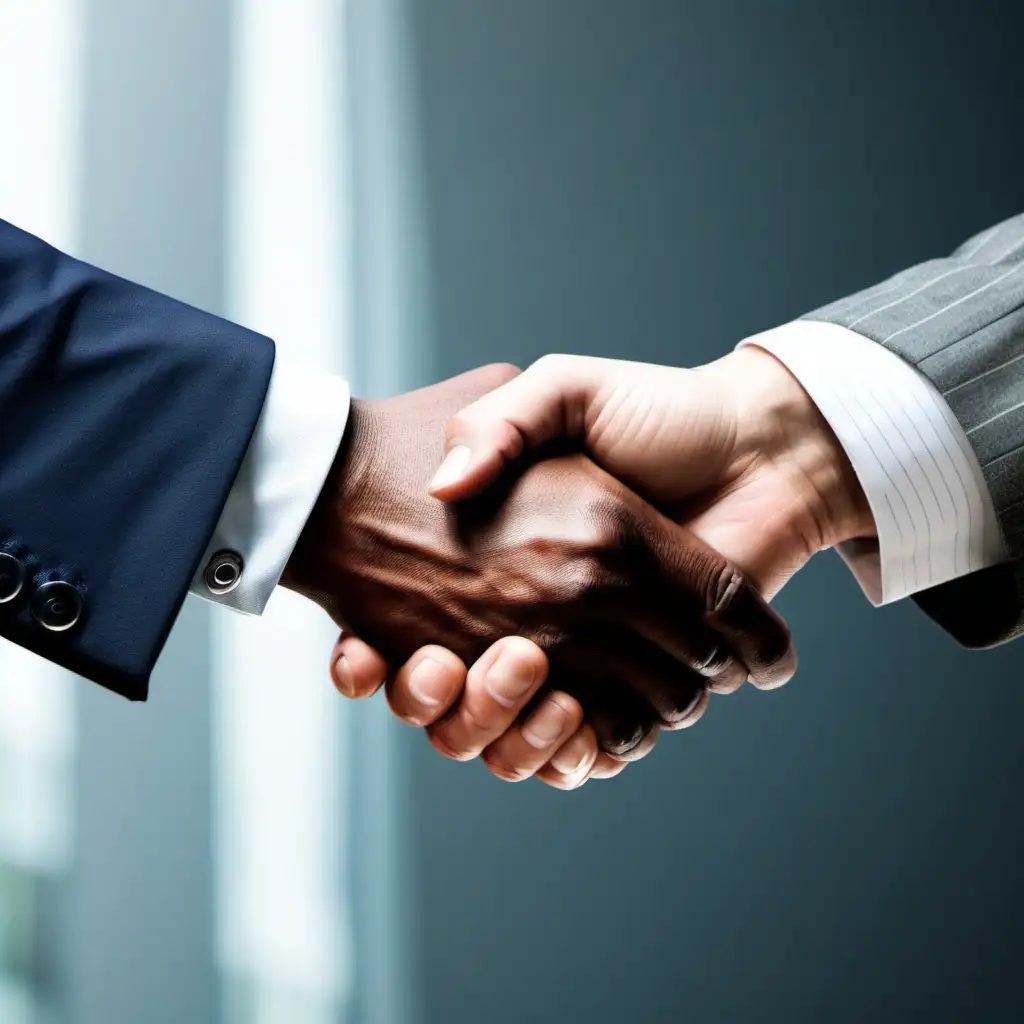 Professional Business Handshake in Modern Office Setting