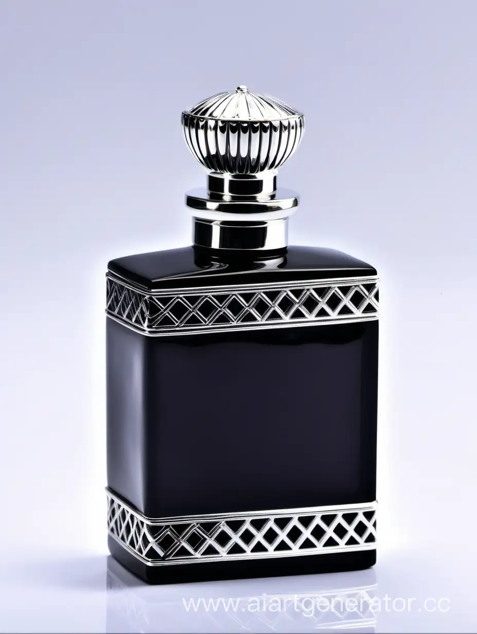 Luxurious-Zamac-Perfume-Bottle-with-Royal-Turquoise-Accents-and-Stylish-Silver-Lines
