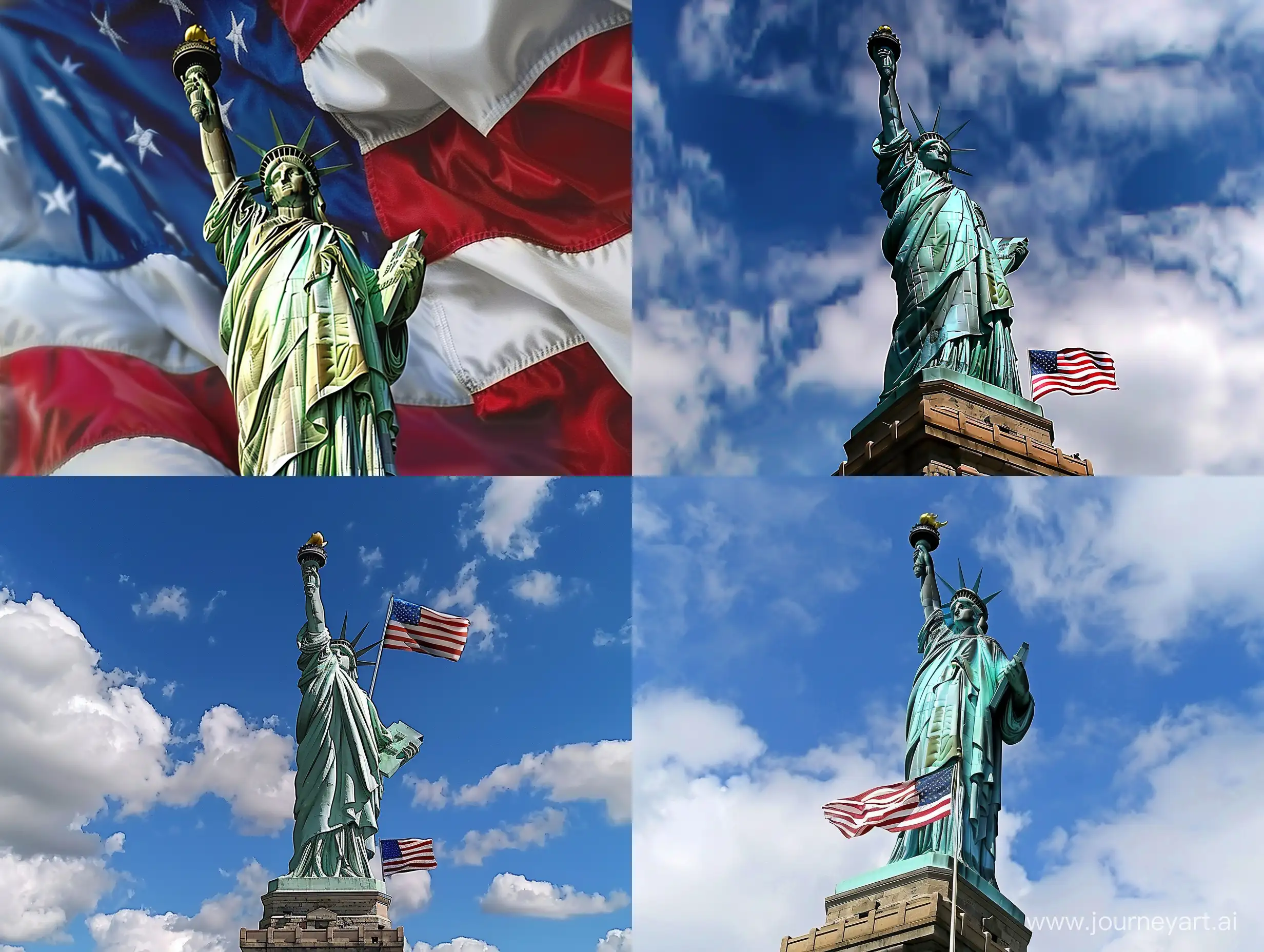 Hyperrealistic-Statue-of-Liberty-with-USA-Flag