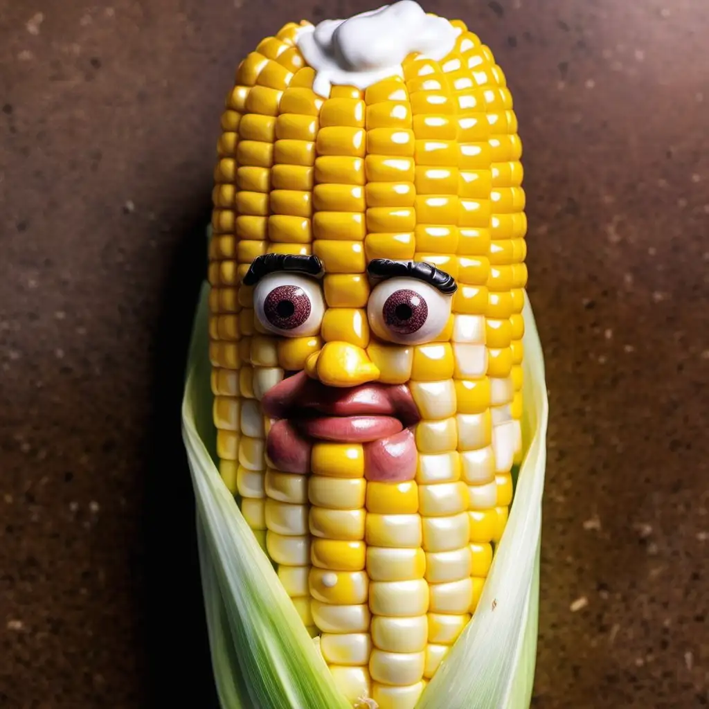 Corn on the cob that looks like Rosie O'Donnell 