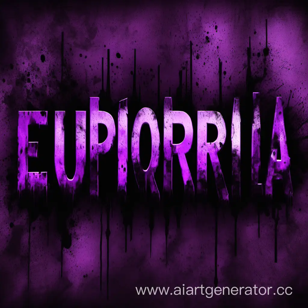 Текст "EUPHORIA" с цветами фиолетового, черного, красного, кислотно зеленого в игре S.T.A.L.K.E.R.