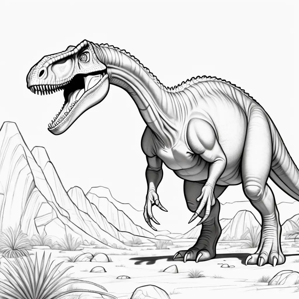 Camarasaurus Dinosaur Cartoon Coloring Page in High Detail
