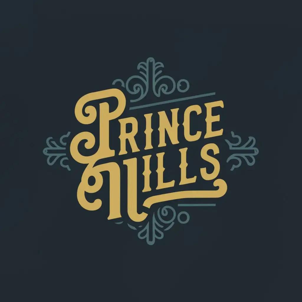 logo, Prince Mills, with the text "Prince Mills", typography, be used in Entertainment industry