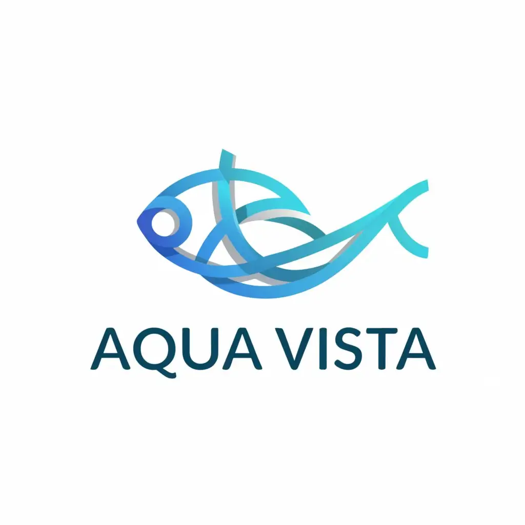 a logo design,with the text "AQUA VISTA", main symbol:a fish,Minimalistic,be used in Nonprofit industry,clear background