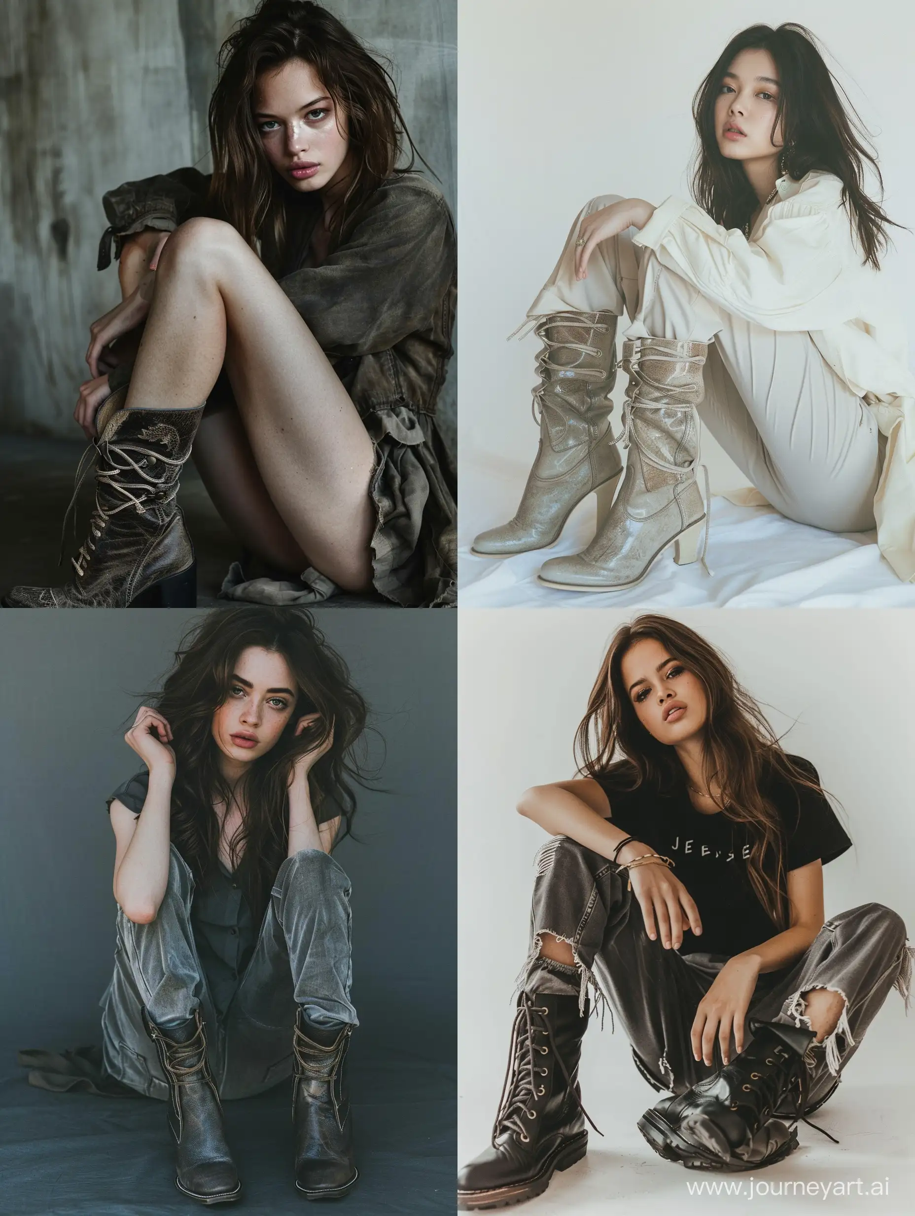 Stylish-Brunette-in-Leather-Boots-Casual-Elegance-Inspired-by-Jennie