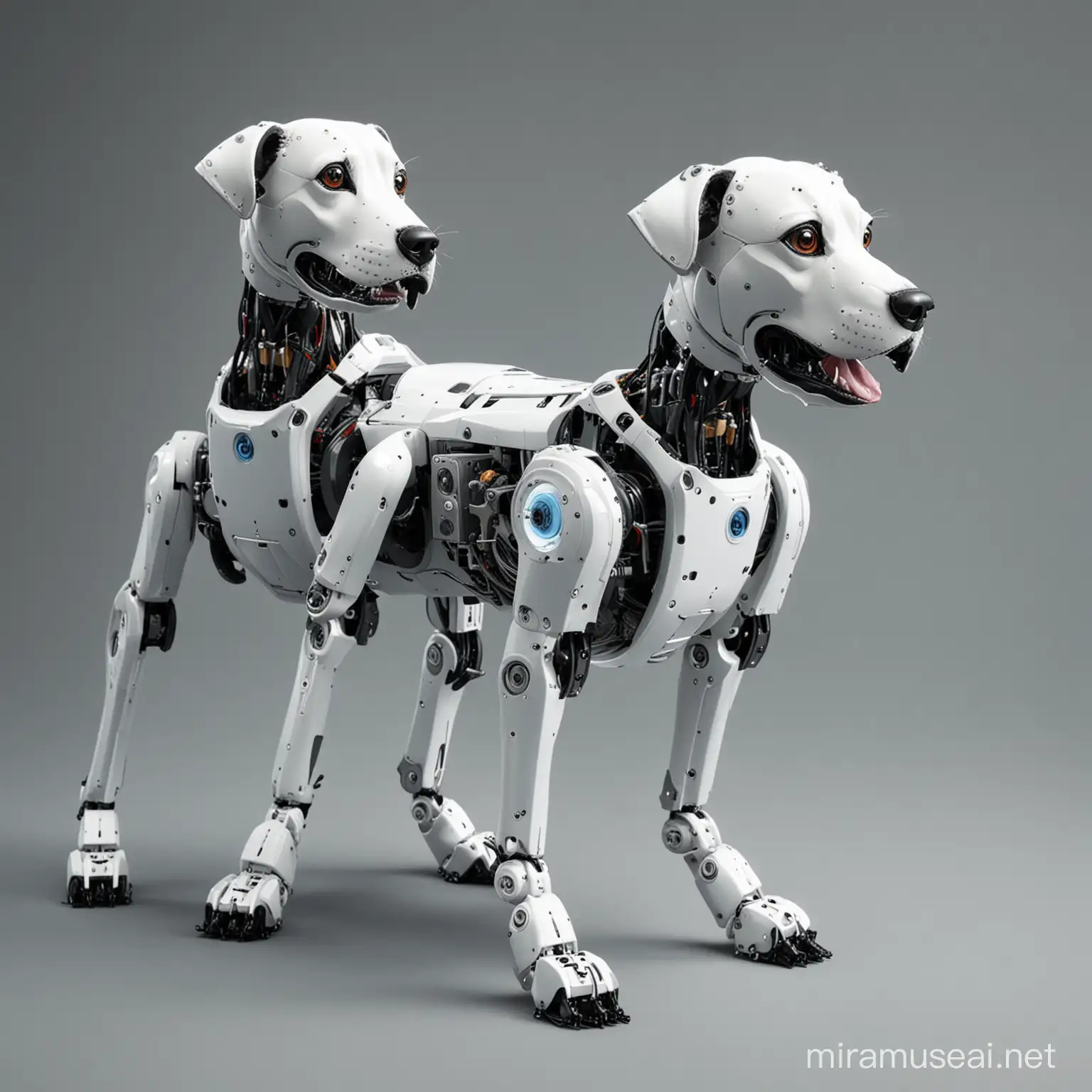 two headed pet dog robot
