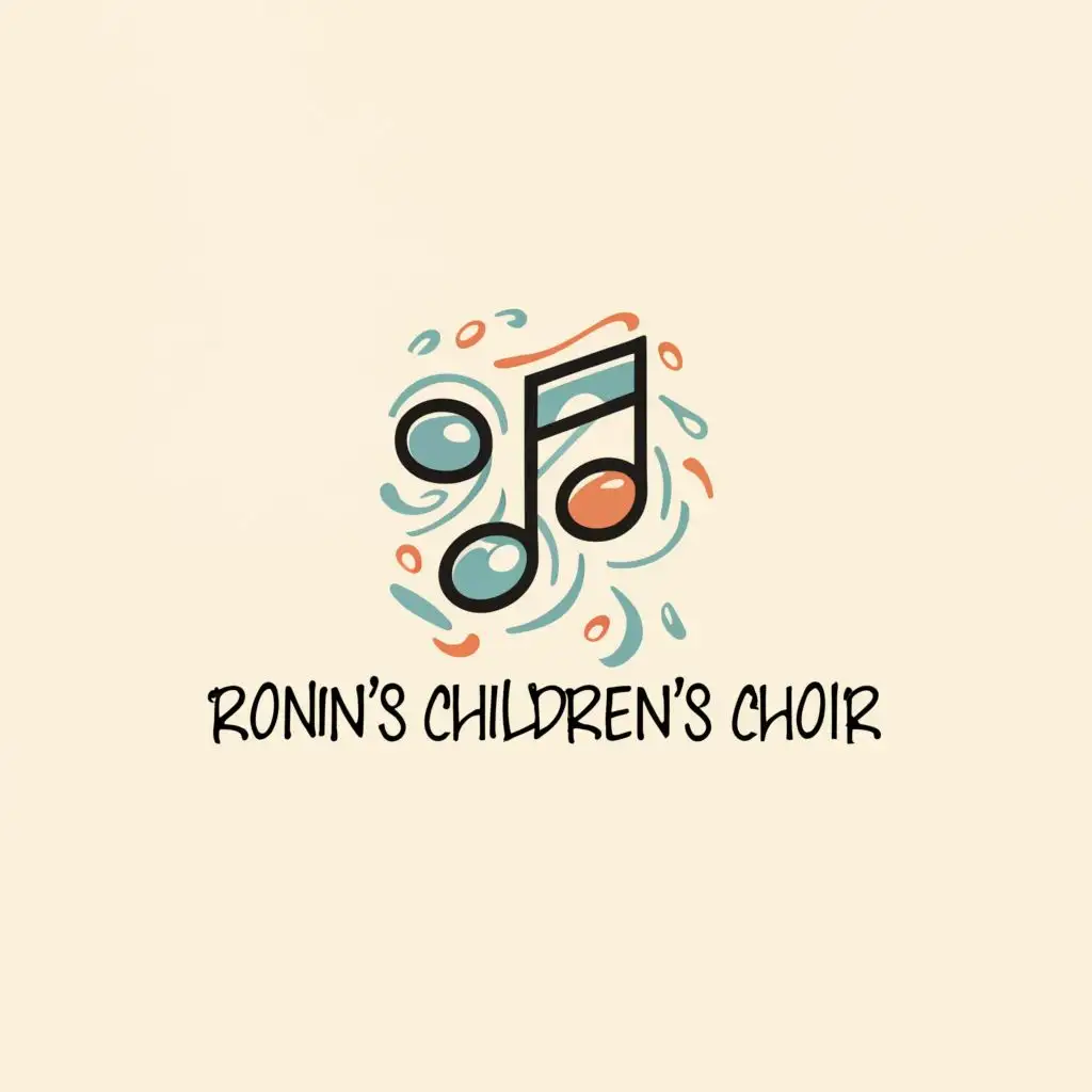 a logo design,with the text 'Ronin's Children's Choir', main symbol:Music note,Moderate,clear background